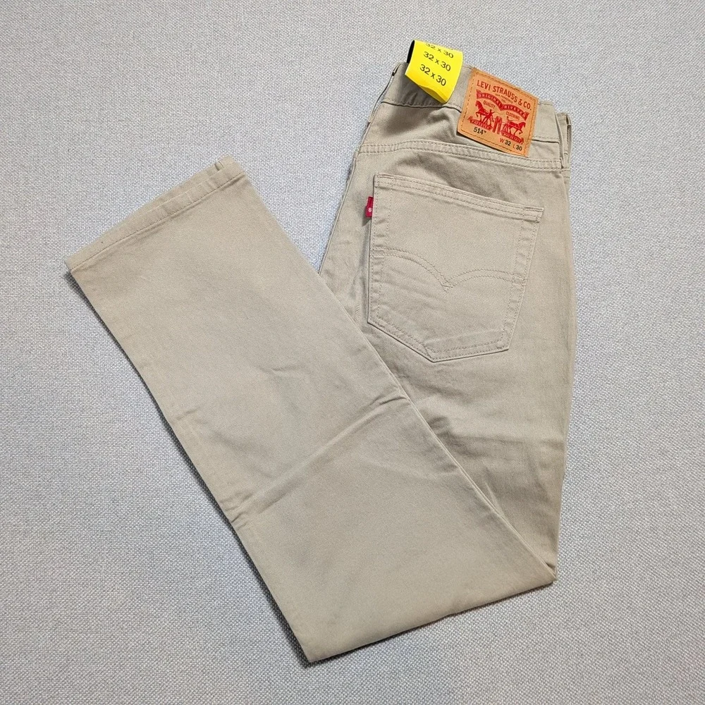 Levi's 514 Mens Pants Khaki 32x30 Stretch Cotton Breathable Pockets Belt Loops